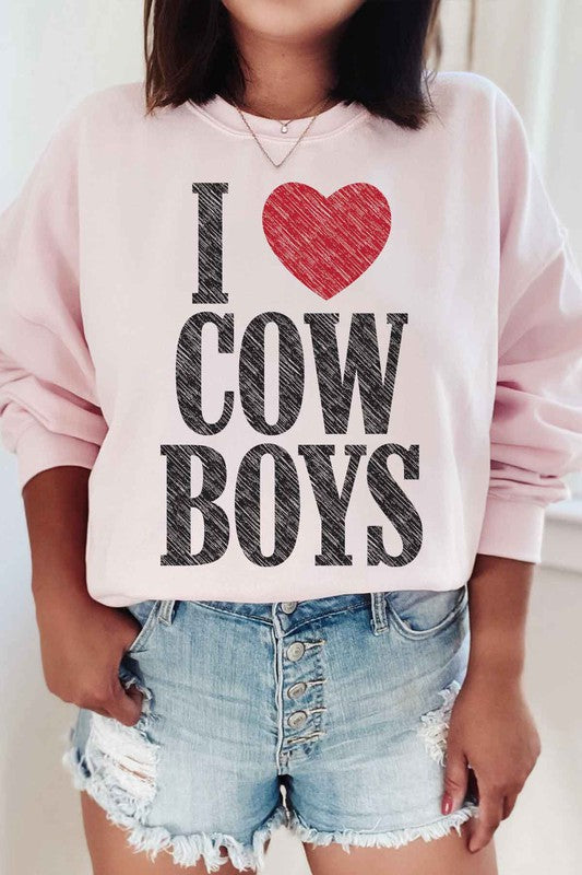 I Love Cowboys Graphic Sweatshirt Plus