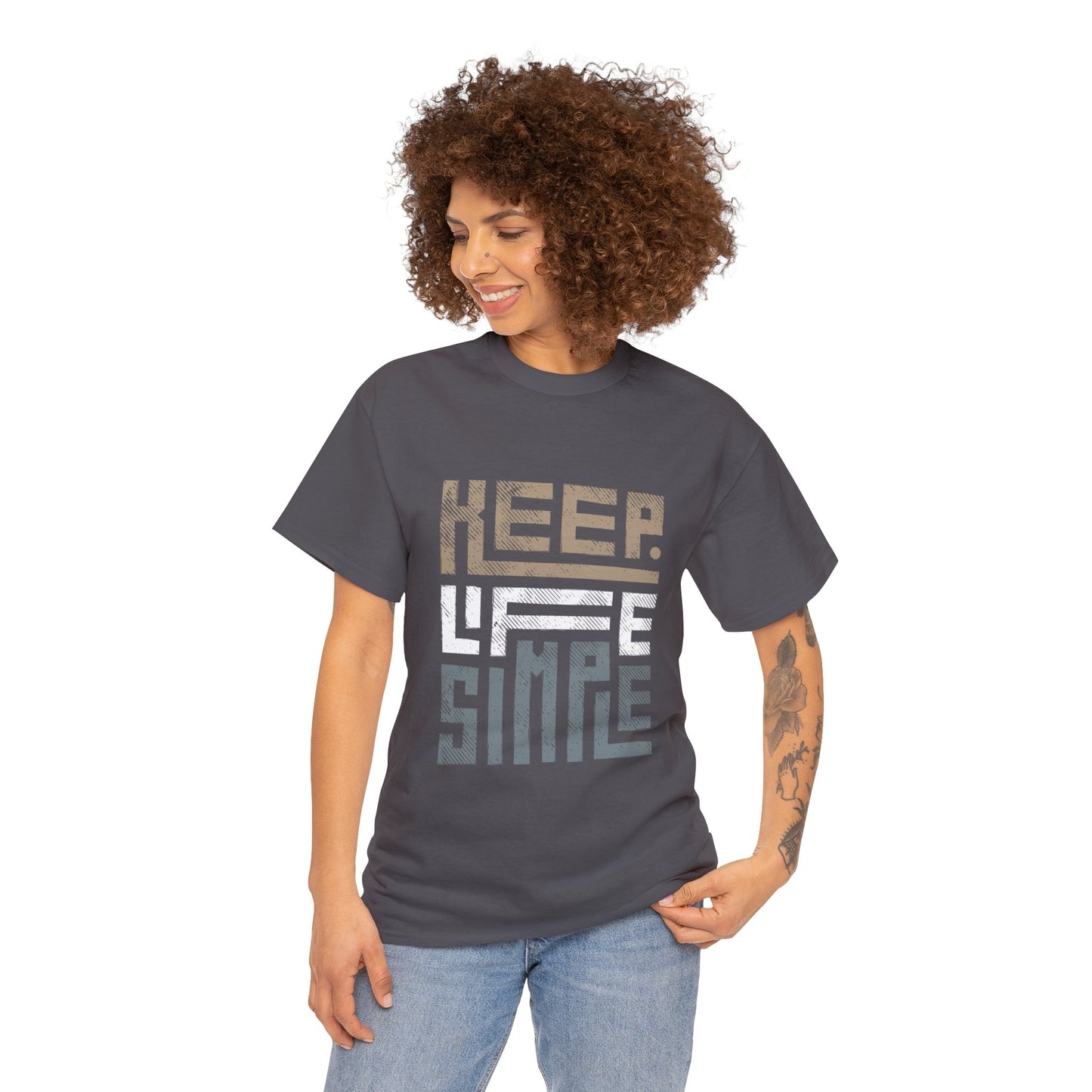 Keep Life Simple Earth Tone Unisex Heavy Cotton Tee