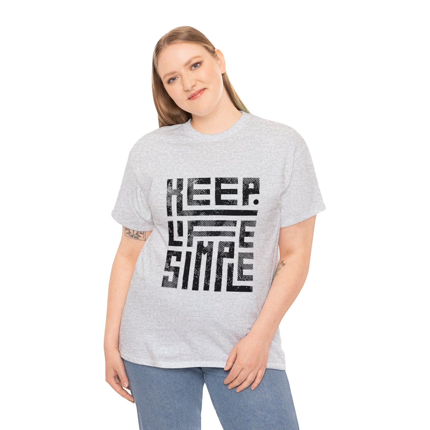 Keep It Simple Black Lettering Unisex Heavy Cotton Tee
