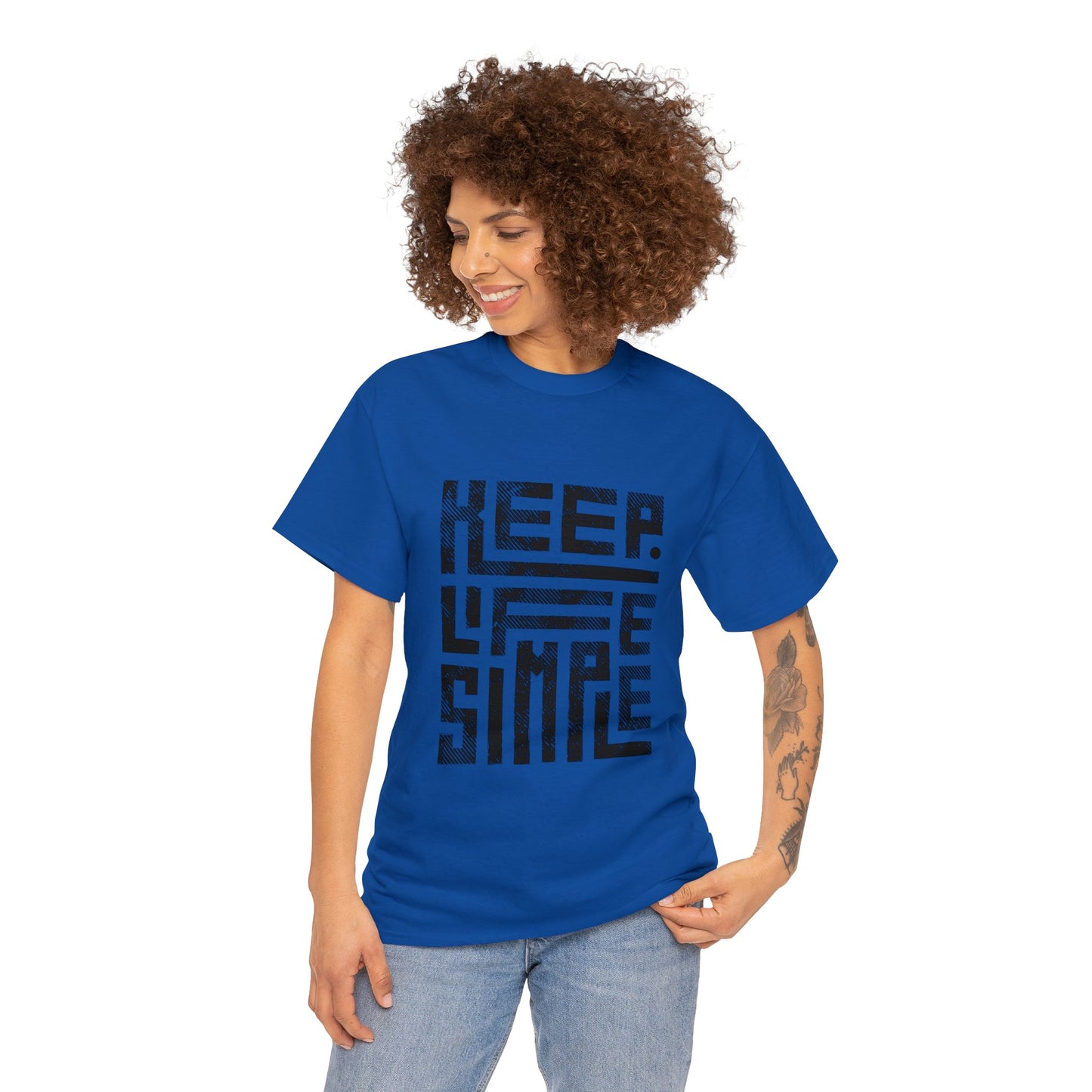 Keep It Simple Black Lettering Unisex Heavy Cotton Tee