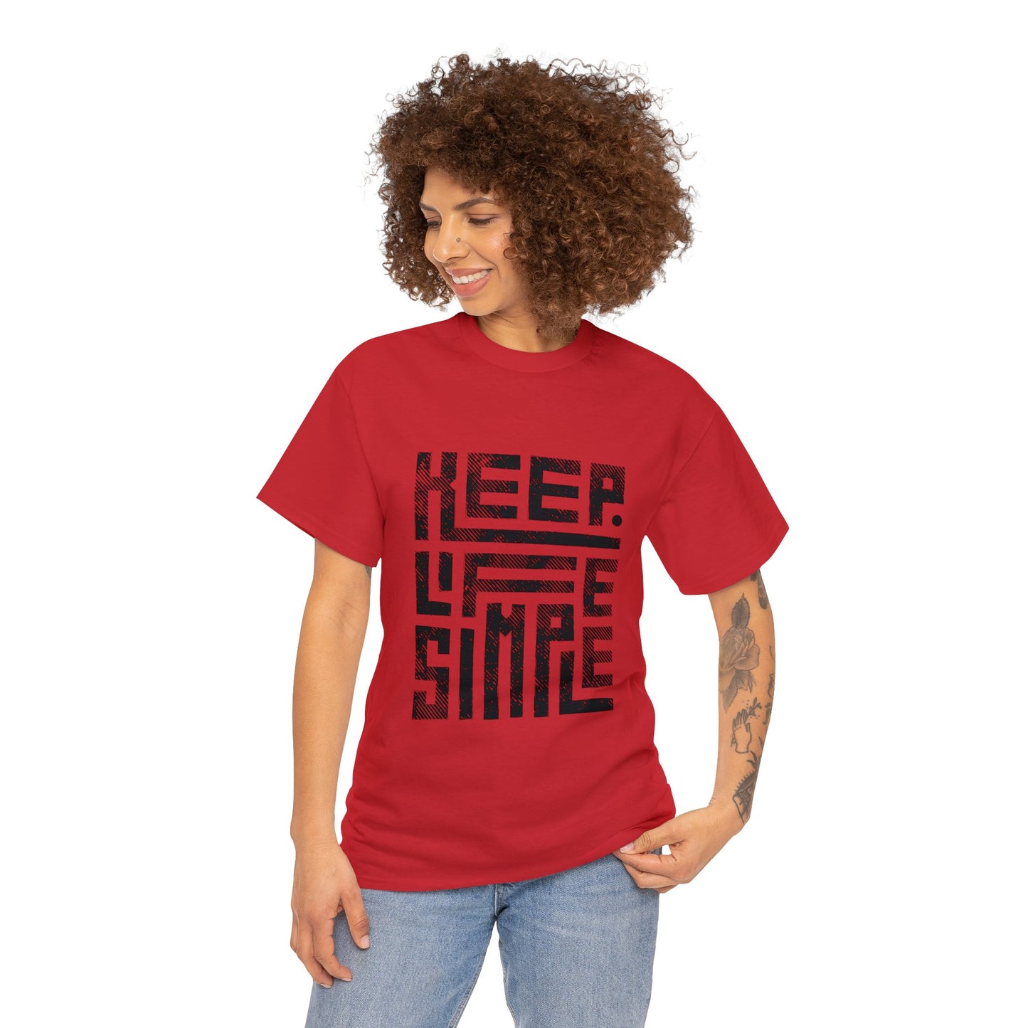 Keep It Simple Black Lettering Unisex Heavy Cotton Tee