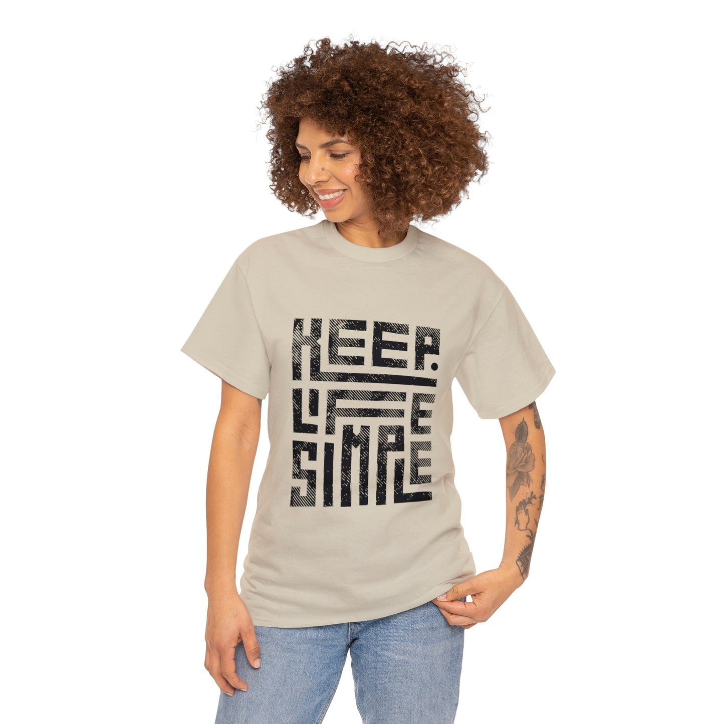 Keep It Simple Black Lettering Unisex Heavy Cotton Tee