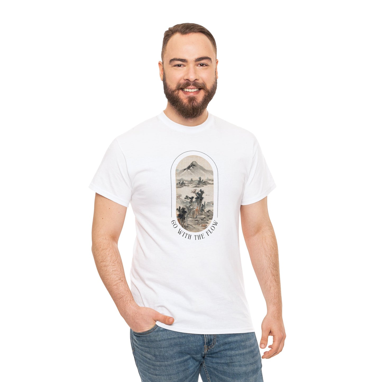 Go With the Flow Men's Heavy Cotton Tee
