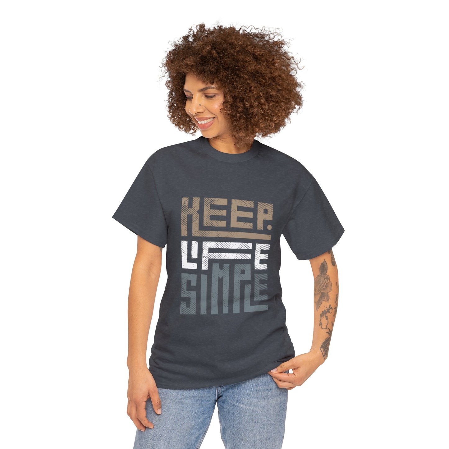 Keep Life Simple Earth Tone Unisex Heavy Cotton Tee