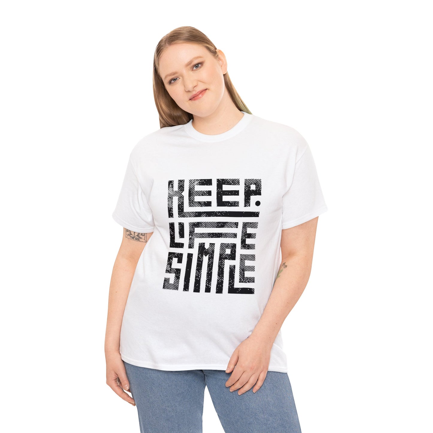 Keep It Simple Black Lettering Unisex Heavy Cotton Tee