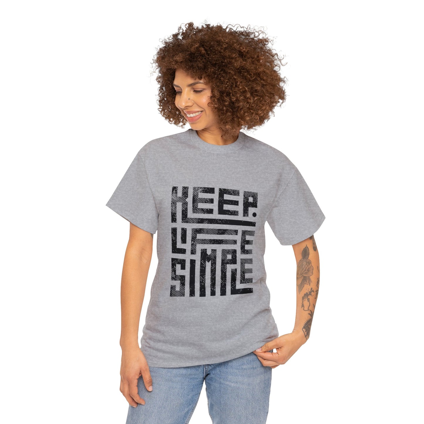 Keep It Simple Black Lettering Unisex Heavy Cotton Tee