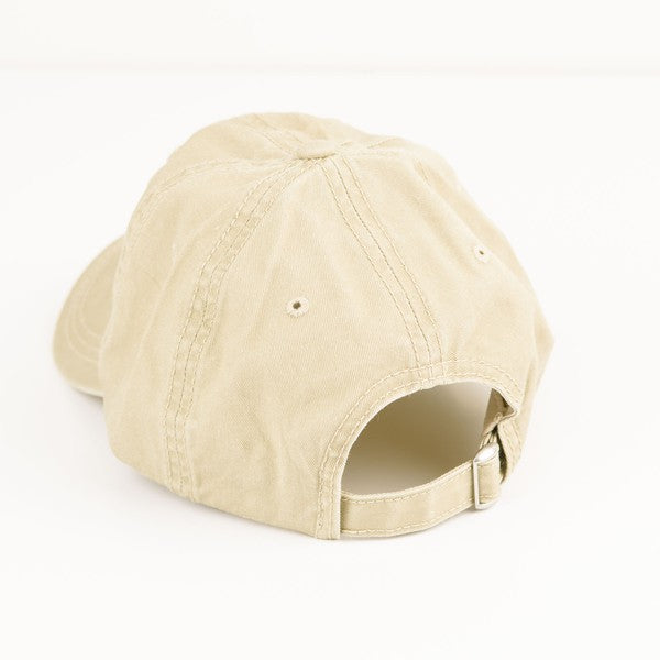 Embroidered Happy Camper Trees Canvas Hat