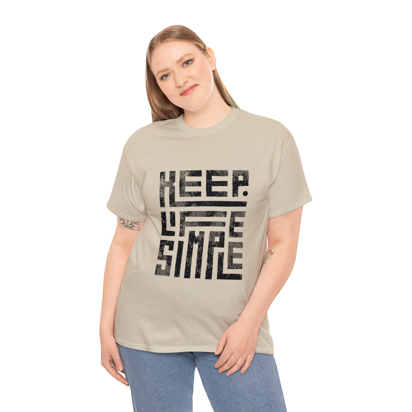 Keep It Simple Black Lettering Unisex Heavy Cotton Tee