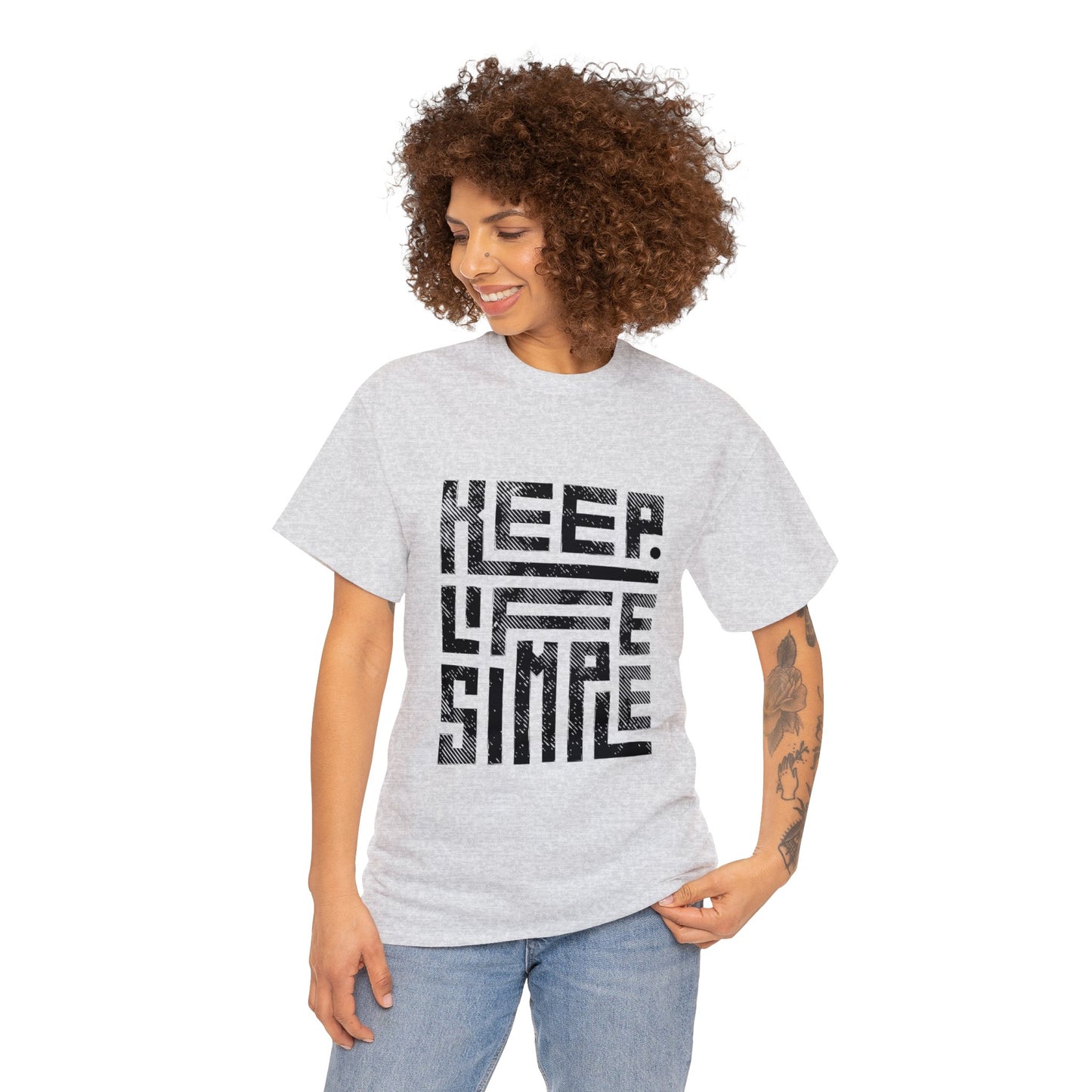 Keep It Simple Black Lettering Unisex Heavy Cotton Tee