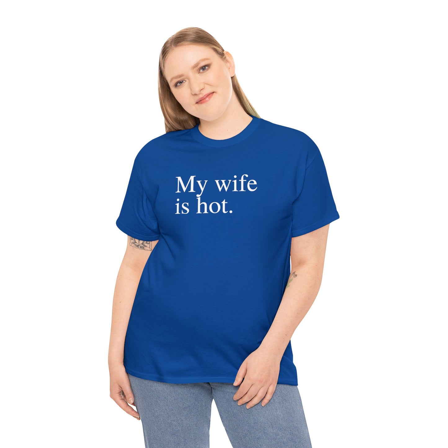 My Wife is Hot Men's Heavy Cotton Tee