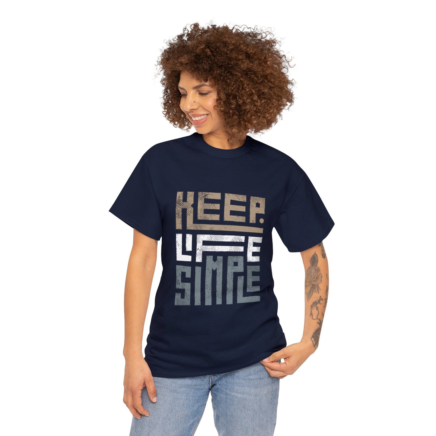 Keep Life Simple Earth Tone Unisex Heavy Cotton Tee