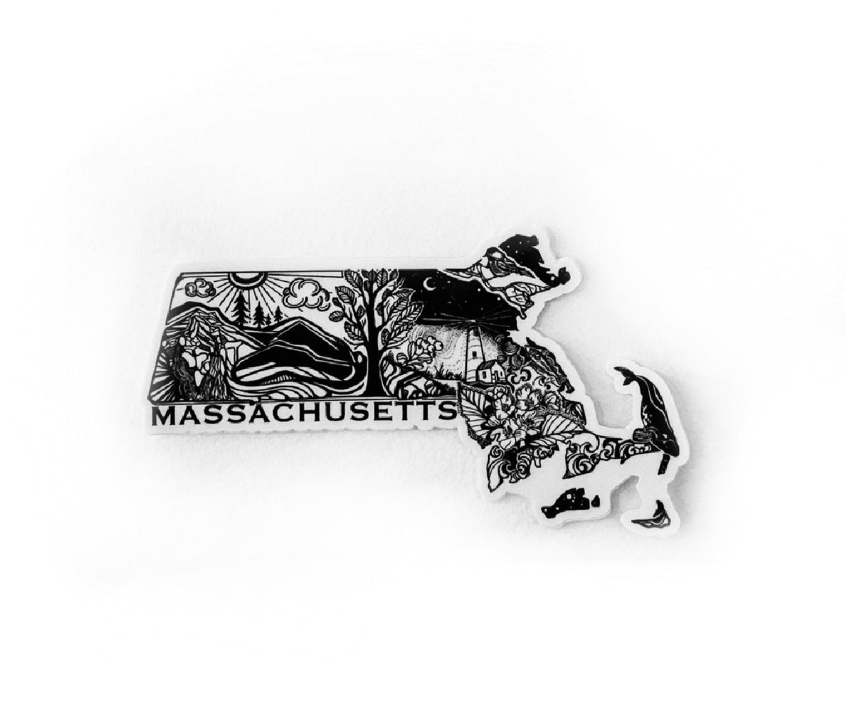 Massachusetts state 4” sticker