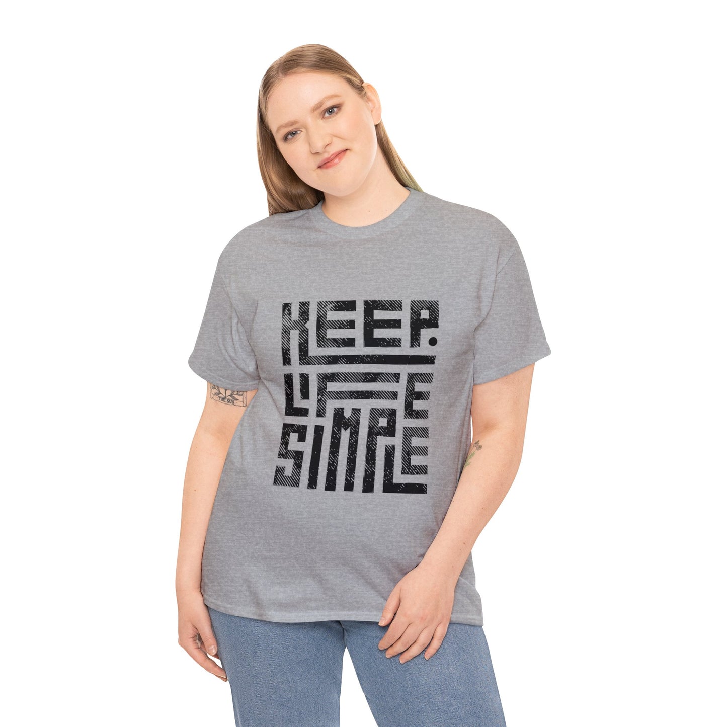 Keep It Simple Black Lettering Unisex Heavy Cotton Tee