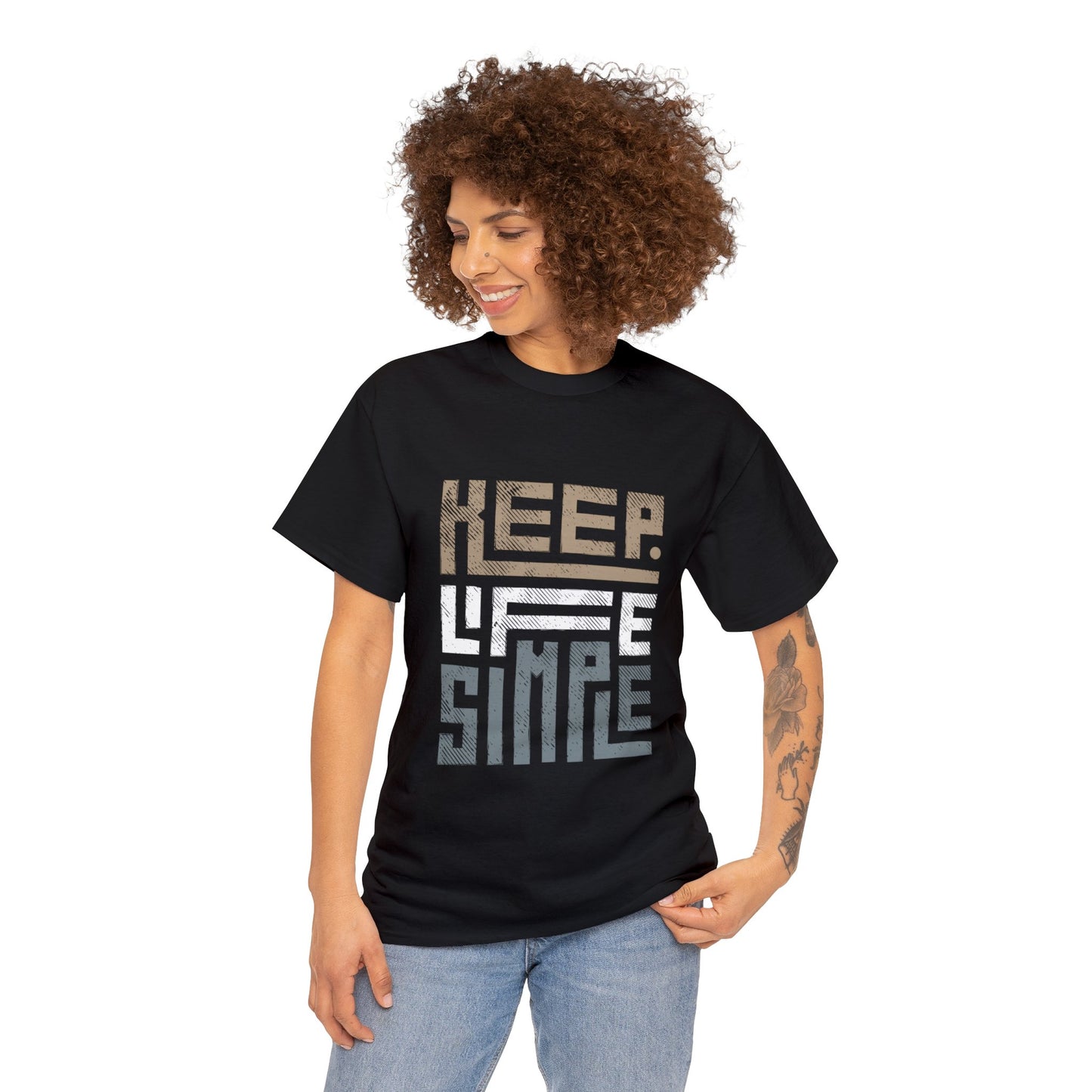 Keep Life Simple Earth Tone Unisex Heavy Cotton Tee