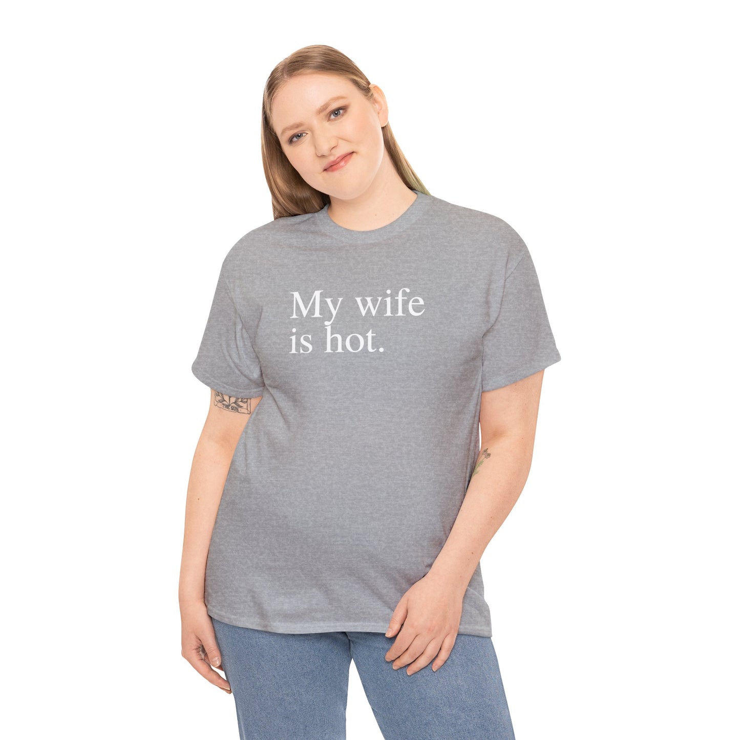 My Wife is Hot Men's Heavy Cotton Tee